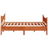  Okvir kreveta s uzglavljem voštano smeđi 200x200 cm od borovine | shoptok.hr