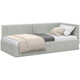  Kutni okvir kreveta Svijetlo siva 90 cm x 200 cm Baršun | shoptok.hr