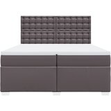  Krevet s oprugama i madracem sivi 200x200 cm od umjetne kože | shoptok.hr