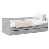  Dnevni krevet s ladicama bez madraca siva boja betona 90x200 cm | shoptok.hr