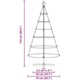  Božićno drvo u obliku čunja s stalakom Crna 154 cm Čelik | Eponuda.com