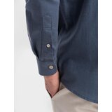Ombre Men's linen shirt with classic collar and pockets REGULAR FIT - blue | Shoptok.si