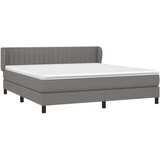  Box spring postelja z vzmetnico temno siva 160x200 cm blago, (20900890) | Shoptok.si