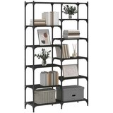 vidaXL Knjižna polica črna 100x32x170 cm inženirski les in železo | Shoptok.si