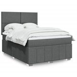 vidaXL Krevet s oprugama i madracem tamnosivi 140x190 cm od tkanine | shoptok.hr
