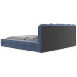 Makamii Plavi tapecirani bračni krevet s prostorom za odlaganje s podnicom 160x200 cm Mano – | shoptok.hr