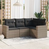  4-dijelni set vrtnih sofa od poliratana s jastucima sivi Cijene