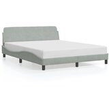 vidaXL Okvir za krevet Dover svjetlosivi 152x203 cm baršunasti - Svjetlosiva 152 x 203 cm Cijene