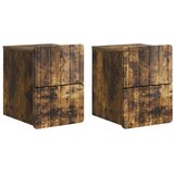  Stenski nočni omarici 2 pcs Dimljen hrast 33 x 34,5 x 43 cm, (5000209867) | Shoptok.si