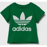 Adidas Otroška bombažna kratka majica TREFOIL TEE zelena barva