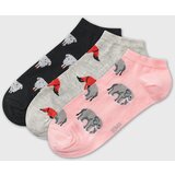 Boma 3PACK Bombažne nogavice Piki Animal do gležnjev | Shoptok.si
