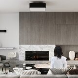 Nice Lamps črna stropna svetilka s steklenim senčnikom/s tekstilnim senčnikom 45x45 cm kortez – | Shoptok.si