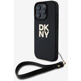 Dkny pu leather stack logo wrist strap iphone 16 pro black ovitek za telefon vijolična | Shoptok.si