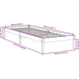  Dugi okvir kreveta bez madraca bijeli 100x210 cm od borovine | shoptok.hr