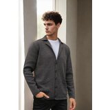 Dewberry 36916 Double Breasted Collar Mens Cardigan-ANTHRACITE | shoptok.hr