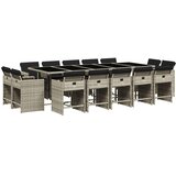  15-dijelni vrtni blagovaonski set s jastucima svijetlosivi | shoptok.hr