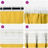  Zavjese 2 pcs žuta boja senfa 245 x 140 cm Poliester | shoptok.hr