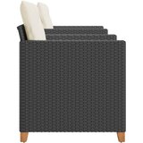 3-dijelni bistro set s jastucima poliratan i drvo bagrema crni | Eponuda.com