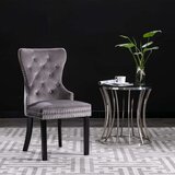 vidaXL Jedilni stoli 6 kosov siv žamet | Shoptok.si