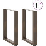  Noge za blagovaonski stol U-oblik 2 kom Prirodni čelik 60 x (72-73) cm Čelik | shoptok.hr