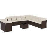 vidaXL 12-dijelni set vrtnih sofa od poliratana s jastucima smeđi | shoptok.hr