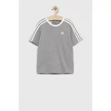 Adidas Dječja pamučna majica kratkih rukava G 3S BF boja: siva