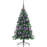vidaXL Umetna predhodno osvetljena božična jelka Zelena 120 cm PVC | Shoptok.si