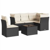  6-dijelni set vrtnih sofa s jastucima crni od poliratana | shoptok.hr