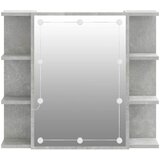 Ormarić s ogledalom i LED svjetlima boja betona 70x16,5x60 cm | Eponuda.com
