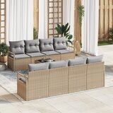 vidaXL 9-delni set vrtnega kavča z blazinami Bež poli ratan | Shoptok.si