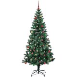 vidaXL Umjetno predsvijetljeno božićno drvce Zelena 210 cm PVC i metal | shoptok.hr