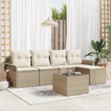 vidaXL 6-delni set vrtnega kavča s blazinami - Rjav poli ratan | Shoptok.si