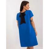Fashion Hunters Navy blue cocktail dress with a tie at the back