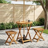  Preklopni vrtni stol Prirodna Ø60 x 75 cm Čvrsto drvo akacije | shoptok.hr