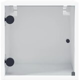  Noćni ormarić sa staklenim vratima bijeli 35 x 37 x 35 cm | shoptok.hr