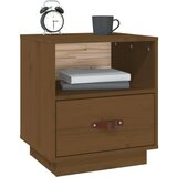  Nočna omarica medeno rjava 40x34x45 cm trdna borovina, (20733903) | Shoptok.si
