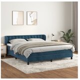 vidaXL Box spring postelja z vzmetnico temno modra 160x200 c Cene
