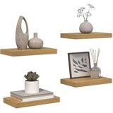  Polica na zidu 4 pcs Smeđa 40 x 23,5 x 4 cm Konstruirano drvo | Eponuda.com