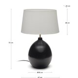 Kave Home Crno-bijela stolna lampa s tekstilnim sjenilom (visina 72 cm) Foixa – | shoptok.hr