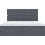  Krevet s od storage s madracem Tamno siva 200 x 200 cm Baršun - Tamno siva 200 x 200 cm Dizajn s jastučićima | shoptok.hr