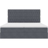  Postelja s shranjevanjem Temno siva 200 x 200 cm Žamet, (5000100393) | Shoptok.si