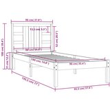  Okvir za krevet od masivnog drva 90 x 190 cm 3FT jednokrevetni | shoptok.hr