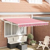 vidaXL ročna retraktibilna tenda rdeča in bela črta 300x250 cm Cene