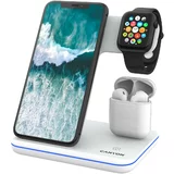 Canyon WS-302 3in1 Wireless charger, with touch button for Running water light, Input 9V/2A, 12V/2A, Output 15W/10W/7.5W/5W, Type c to USB-A cable length 1.2m, 137*103*140mm, 0.22Kg, White - CNS-WCS302W