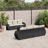 vidaXL 8-dijelni set vrtnih sofa od poliratana s jastucima crni | shoptok.hr