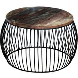 Maison Chic Klubska mizica - kavna mizica - Nizka mizica okrogla trden predelan les 68x37 cm, (21754017) Cene