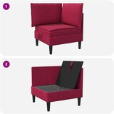 SOFA s pohranom Vinska crvena Baršun | shoptok.hr