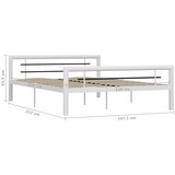  Okvir za krevet bijelo-crni metalni 140 x 200 cm | shoptok.hr