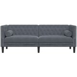 vidaXL Kavč Temno siva 194 x 74,5 x 70,5 cm Žamet, (5000138212) | Shoptok.si