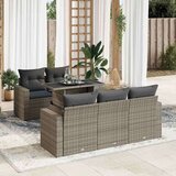 vidaXL 6-dijelni set vrtnih sofa od poliratana s jastucima sivi | shoptok.hr